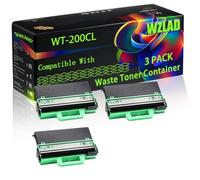 WT-200 ompatible for Brother Waste Toner Container with Chip HL-3070CN MFC-9120 MFC-9320 DCP-9010 HL-3040CN Printers (3 Pack Black)