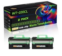 WT-220CL Compatible for Brother Waste Toner Bottle with Chip HL-3150 DCP-9020CDW MFC-9340CDW Printers (2-Pack Black)