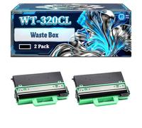 WT-320CL Waste Box Compatible for Brother MFC-L9550CDWT MFC-L9577CDW MFC-L8850CDW MFC-L9570CDW Printers, With Chip Large Capacity 50000 Pages (2-Pack Black)