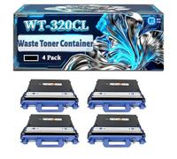 WT-320CL Waste Toner Container Compatible for Brother DCP-L8400CDN DCP-L8450CDW HL-L8250CDN HL-L8350CDW Printers, With Chip Large Capacity 70000 Pages (4 Pack Black)