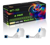 WT-723 Compatible for Canon Waste Box with Chip ImageCLASS LBP7780Cdn LBP7780 ImageRUNNER LBP5480 I-SENSYS LBP7750Cdn Printers (2-Pack Black)