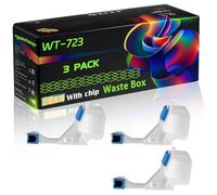 WT-723 Compatible for Canon Waste Box with Chip ImageCLASS LBP7780Cdn LBP7780 ImageRUNNER LBP5480 I-SENSYS LBP7750Cdn Printers (3 Pack Black)