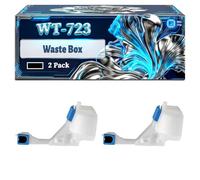 WT-723 Waste Box Compatible for Canon ImageCLASS LBP7780Cdn LBP7780 ImageRUNNER LBP5480 I-SENSYS LBP7750Cdn LBP7780Cx Printers, With Chip Large Capacity 36000 Pages (2-Pack Black)