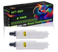 WT-860 Compatible for Kyocera Waste Toner Container with Chip FS-C8600DN 3501i 5500i FS-C8650DN 3550ci Printers (2-Pack Black)