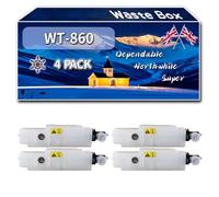 WT-860 Waste Box Compatible for Kyocera Ecosys FS-8650DN C8600DN Printers, High-Definition Printing Effect with Chip, 40000 Pages (4 Pack Black)