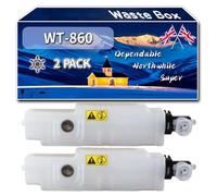 WT-860 Waste Box Compatible for Kyocera Ecosys FS-8650DN C8600DN Printers, High-Definition Printing Effect with Chip, 40000 Pages (2-Pack Black)