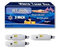 WT-860 Waste Toner Box Compatible for Kyocera Ecosys FS-8650DN C8600DN Printers, High-Definition Printing Effect with Chip, 40000 Pages (3 Pack Black)