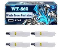 WT-860 Waste Toner Container Compatible for Kyocera FS-C8600DN 3501i 5500i FS-C8650DN 3550ci 5550ci Printers, With Chip Large Capacity 35000 Pages (4 Pack Black)