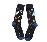 WT-DDJJK Men's socks, Men Novelty Crew Socks Solar System Rocket Astronaut Planet Harajuku Hosiery