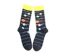WT-DDJJK Men's socks, Men Novelty Crew Socks Solar System Rocket Astronaut Planet Harajuku Hosiery