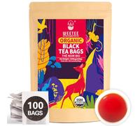 WT WEETEE Organic Black Tea Bags, USDA Organic Black Tea 100 Pack, Antioxidant, Caffeinated, Resealable Kraft Bag, Hot or Iced Brew