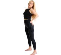 WT WESTEEN Women's High-Performance Leggings, 75% Polyester, 25% Spandex, with Side Pockets (UK, Alpha, XXL, Slim, Regular, Black)