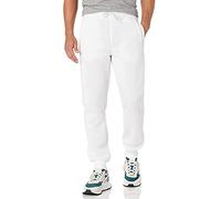 WT02 Men's Active Basic Fleece Joggers, Relaxed and Comfortable Sweatpants Pants, White, Large