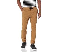 WT02 Men's Casual Cotton Twill Jogger Pants, Stretchable, Comfortable Fit, New Tobacco, Medium