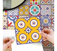 WT1529 - Colourful Moroccan Tiles Wall Stickers - 15 cm x 15 cm - 24 pcs.