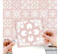WT1559 - Sevilla Light Pink Spanish Wall Tile Sticker Set - 15 cm x 15 cm - 24 pcs
