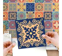 WT1568 - Mara Colourful Mix Mediterranean Wall Tile Sticker Set - 15 cm x 15 cm - 24 pcs