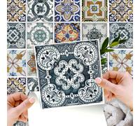 WT1583 - Corfu Colourful Mediterranean Wall Tile Sticker Set - 15 x 15 cm (6 x 6 in) - 24 pcs