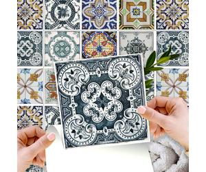 WT1583 - Corfu Colourful Mediterranean Wall Tile Sticker Set - 15 x 15 cm (6 x 6 in) - 24 pcs