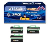 WT223CL Waste Toner Bottle Compatible for Brother DCP-L3510CDW DCP-L3550CDW Printers, High-Definition Printing Effect with Chip, 50000 Pages (3 Pack Black)