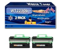 WT223CL Waste Toner Bottle Compatible for Brother HL-L3210CW HL-L3270CDW MFC-L3730CDN MFC-L3770CDW Printers, High-Definition Printing Effect with Chip, 50000 Pages (2-Pack Black)