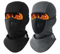 WTACTFUL 2-Pack Ski Mask for Men, Neoprene Balaclava Face Mask Men Cover for Cold Weather Winter Warm Breathable Windproof Thermal Ski Masks for Skiing Snowboarding Snowmobile Motorcycle Black Gray