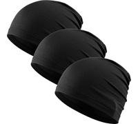 WTACTFUL Cooling Skull Cap for Men Women Breathable Running Caps Sweat Hat Skull Caps Thin Slouchy Beanie for Dreadlock Cycling Motorcycle Riding Hiking Helmet Liner Sport 3Pack Black