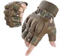 WTACTFUL Fingerless Gloves for Men Airsoft Paintball Bike Cycling Motorcycle Motorbike Hunting Hiking Work Outdoor Half Finger Gloves Camouflage L