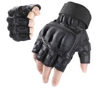 WTACTFUL Fingerless Gloves Men Women, Flexible Breathable Reinforced Palm | Microfiber Leather, Breathable Mesh, Adjustable Wrist, Anti-Slip, for Airsoft Motorbike Cycling Work Outdoor Hiking