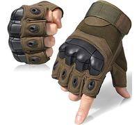 WTACTFUL Fingerless Outdoor Gloves for Airsoft Painball Motorcycle Cycling Motorbike Men Women Half Finger Gloves Green XL