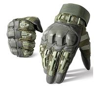 WTACTFUL Flexible Touch Screen Airsoft Gloves for Motorcycle Cycling Motorbike Paintball Outdoor Full Finger Gloves for Men Green M