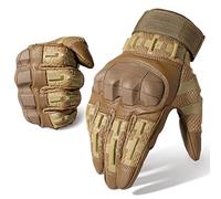 WTACTFUL Flexible Touch Screen Airsoft Gloves for Motorcycle Cycling Motorbike Paintball Outdoor Full Finger Gloves for Men Brown XL