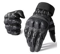 WTACTFUL Flexible Touch Screen Airsoft Gloves for Motorcycle Cycling Motorbike Paintball Outdoor Full Finger Gloves for Men Black L