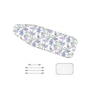 WTAIS Thickened Ironing Board Covers, 2 In 1 Design Purple Floral Cotton - Ironing Board Covering, for Steam Ironing Board - Replacement Cover, XXL160x60cm