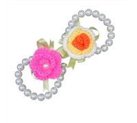 Wtanrion Vintage Handmade Crochet Pearl Handstrings, Package Includes 2 Different Style Vintage Crochet Flowers with 2 Different Style of Crochet Flowers, Can Meet Your Different Matching Needs, One