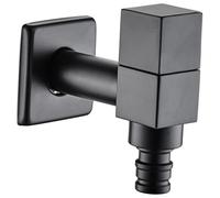 WTAXBH Black Wall Mounted Outdoor Faucet with Adjustable Water Flow and Ergonomic Handle