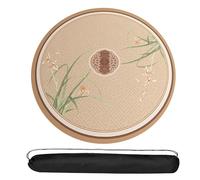 WTBHDUK Chinese Round Mahjong Mat Mahjong Mat Anti Slip and Noise Reduction Table Cover(Beige,39.3X39.3)
