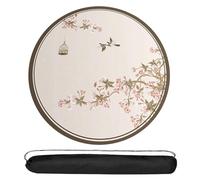 WTBHDUK Chinese Round Mahjong Mat Mahjong Mat Anti Slip and Noise Reduction Table Cover(Pink,43.3X43.3)
