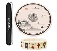 WTBHDUK Circular Mahjong Table Mat Poker Thickened Silent Anti Slip Round Table Tablecloth Mahjong Mat with Carrying Bag(Coffee,100cm/39.3in)