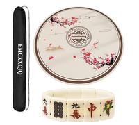 WTBHDUK Circular Mahjong Tablecloth Soundproofing and Anti Slip Table Mat Thickened Mat for Household Use with Mahjong Stretchy Bracelet(Pink,95cm/37.4in)