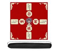 WTBHDUK Large Mahjong Mat with Black Carrying Bag Anti Slip and Noise Reduction Table Cover for Mahjong Poker Card Games Board Games(Red,85cm/33.4in)