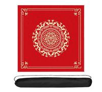 WTBHDUK Large Mahjong Mat with Black Carrying Bag Anti Slip and Noise Reduction Table Cover for Mahjong Poker Card Games Board Games(Red 1,95cm/37.4in)