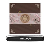 WTBHDUK Large Mahjong Mat with Black Carrying Bag Anti Slip and Noise Reduction Table Cover for Mahjong Poker Card Board Games(Coffee,80cm/31.4in)