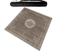 WTBHDUK Large Mahjong Mat with Black Carrying Bag, Anti Slip and Wear-Resistant Tablecloth, Table Mat for Mahjong Paigow Poker and Tile Game,Brown (100 cm/39.37 in)
