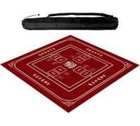WTBHDUK Large Mahjong Mat with Rubber Backing, Anti Slip and Noise Reduction Table Cover, Table Mat for Mahjong, Paigow, Poker, Card and Board Games,Red (80 c