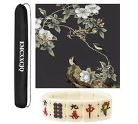 WTBHDUK Leather Mahjong Mat with Storage Bag Square Anti Slip Noise Reduction Table Mat for Mahjong Poker Board Games and Card Games(Dark Gray,120cm/47.2in)