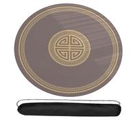 WTBHDUK Round Leather Mahjong Table Mat for Mahjong Poker Card Games with Carrying Bag(Coffee,47.2X47.2)