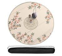 WTBHDUK Round Poker Table Mahjong Mat Mat with Carrying Storage Bag for Card Games Board Games(Beige,47.2X47.2)