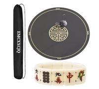 WTBHDUK Soundproof Circular Mahjong Table Mat Anti Slip and Noise Proof Mahjong Cloth Chess and Card Room Poker Table Mat(Gray,100cm/39.3in)