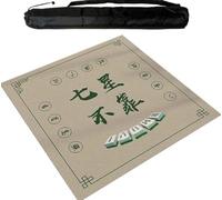WTBHDUK Square Mahjong Mat with Black Carrying Bag, Soft and Non Slip Table Cover, Table Mat for Mahjong, Paigow, Poker, Card and Board Games,Brown (85 cm/33.